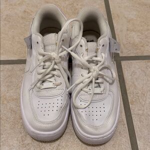 Nike White Air Force 1 Leather Sneakers